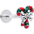 BodyCandy 16G 5/16 Pair of Candy Canes Christmas Labret Monroe Tragus — main product shot