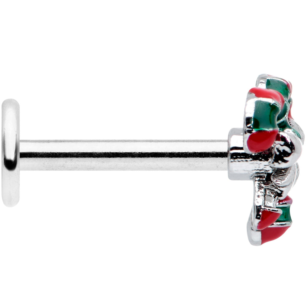 BodyCandy 16G 5/16 Pair of Candy Canes Christmas Labret Monroe Tragus — lifestyle context