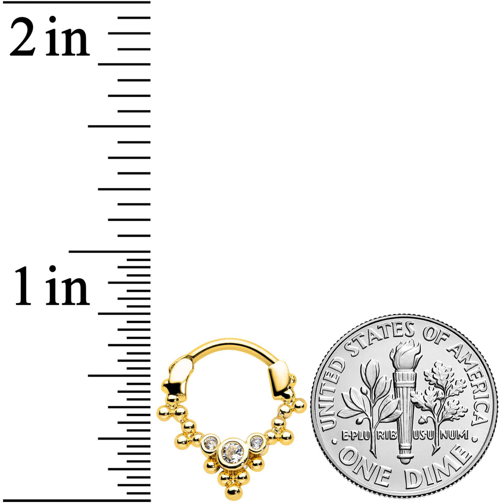 BodyCandy 16G 5/16 Clear CZ Gem Gold Tone Princess Cartilage Clicker — lifestyle context