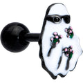 BodyCandy 16G 1/4 Black Hipster Ghost Halloween Tragus Cartilage Earring — main product shot