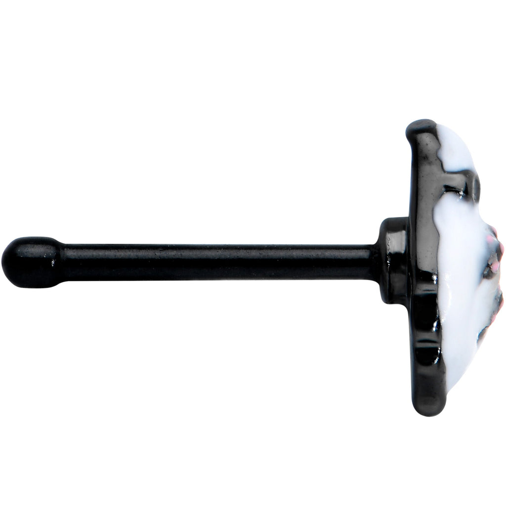 BodyCandy 20G 1/4 Black Hipster Ghost Halloween Nose Bone — lifestyle context