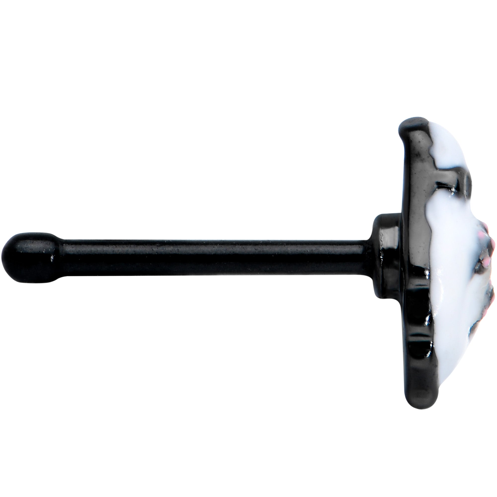 BodyCandy 20G 1/4 Black Hipster Ghost Halloween Nose Bone — lifestyle context