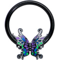 BodyCandy 16G 3/8 Black Fantasy Faerie Wings BCR Captive Ring — main product shot