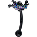 BodyCandy 16G 5/16 Black Fantasy Faerie Wings Curved Eyebrow Ring — main product shot