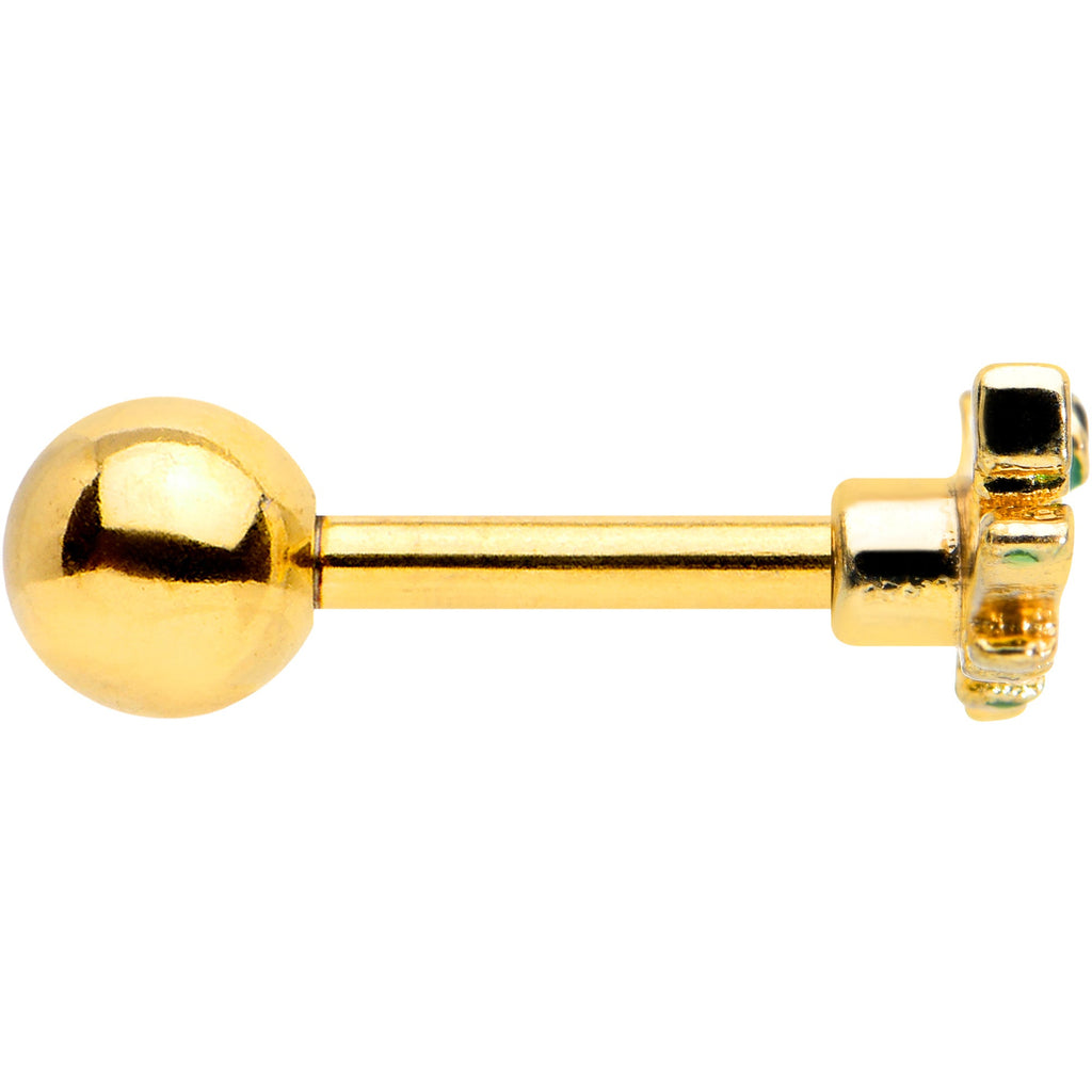 BodyCandy 16G 1/4 Gold Tone Green Hungry Alligator Cartilage Tragus Earring — lifestyle context