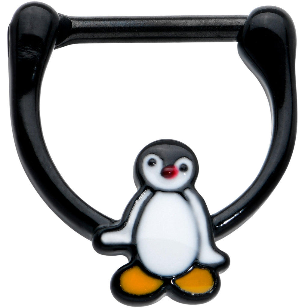 BodyCandy 16G 5/16 Black Baby Penguin Cartilage Clicker — main product shot
