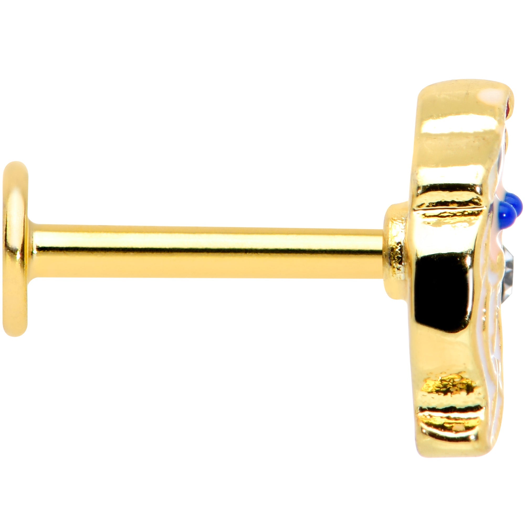 BodyCandy 16G 5/16 Clear Gem Gold Tone Santa Christmas Labret Monroe Tragus — lifestyle context