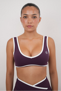 KIMITH BRAND I Am Right Where I Need to Be Plum Butter Sports Bra — main product shot