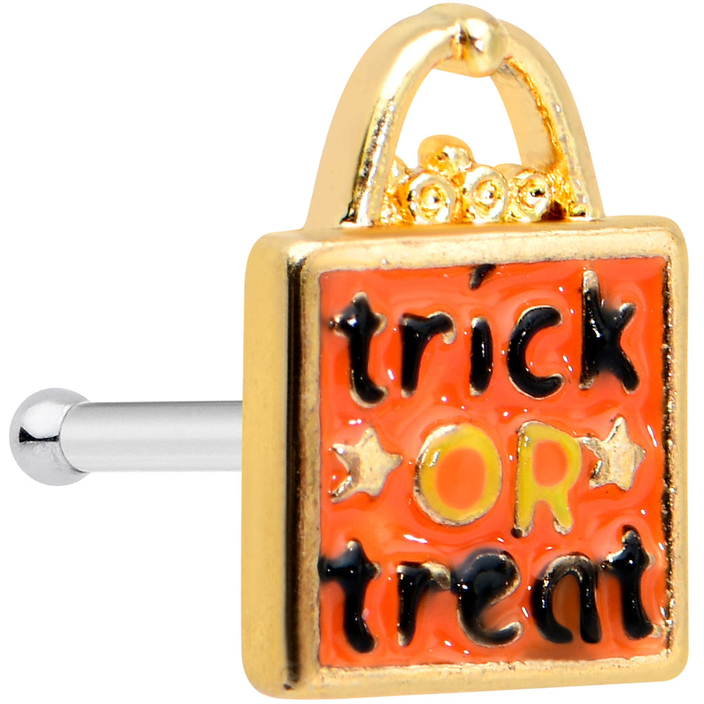 BodyCandy 20G 1/4 Trick or Treat Orange Halloween Nose Bone — main product shot