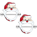 BodyCandy 14G 5/8 Festive Red Nosed Santa Claus Christmas Nipple Shield Set — main product shot