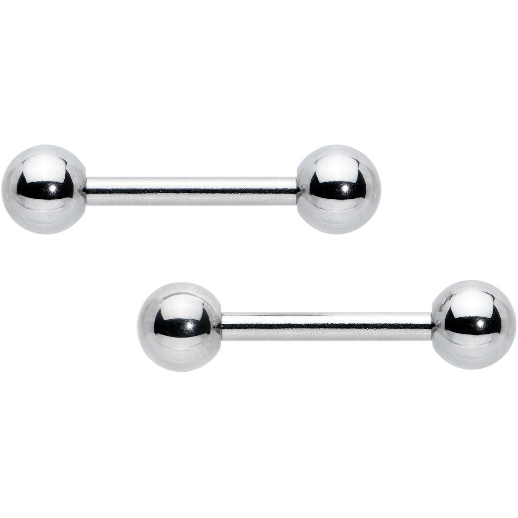 BodyCandy 14G 1/2 Simple Classic Barbell Nipple Ring Set — main product shot