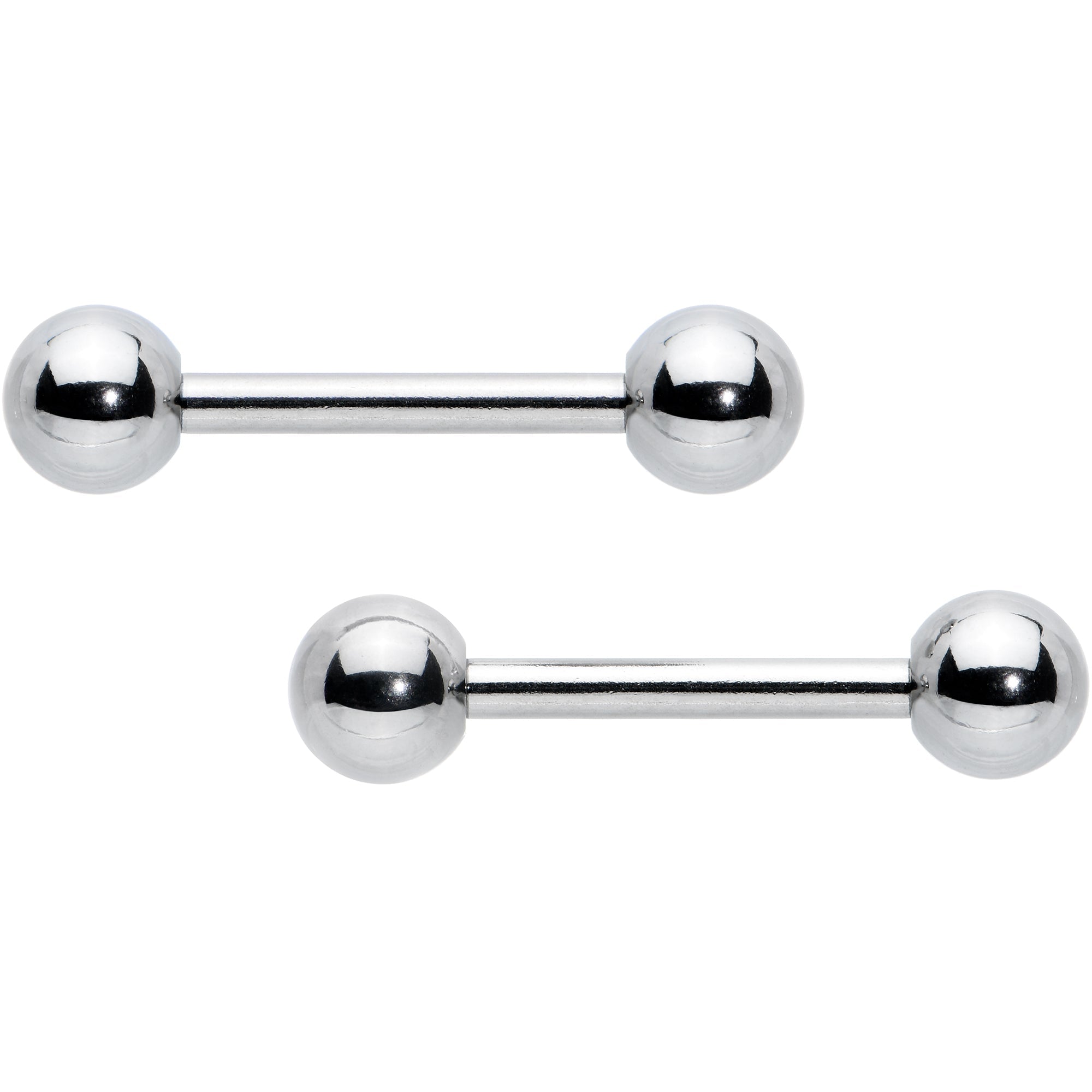 BodyCandy 14G 1/2 Simple Classic Barbell Nipple Ring Set — main product shot