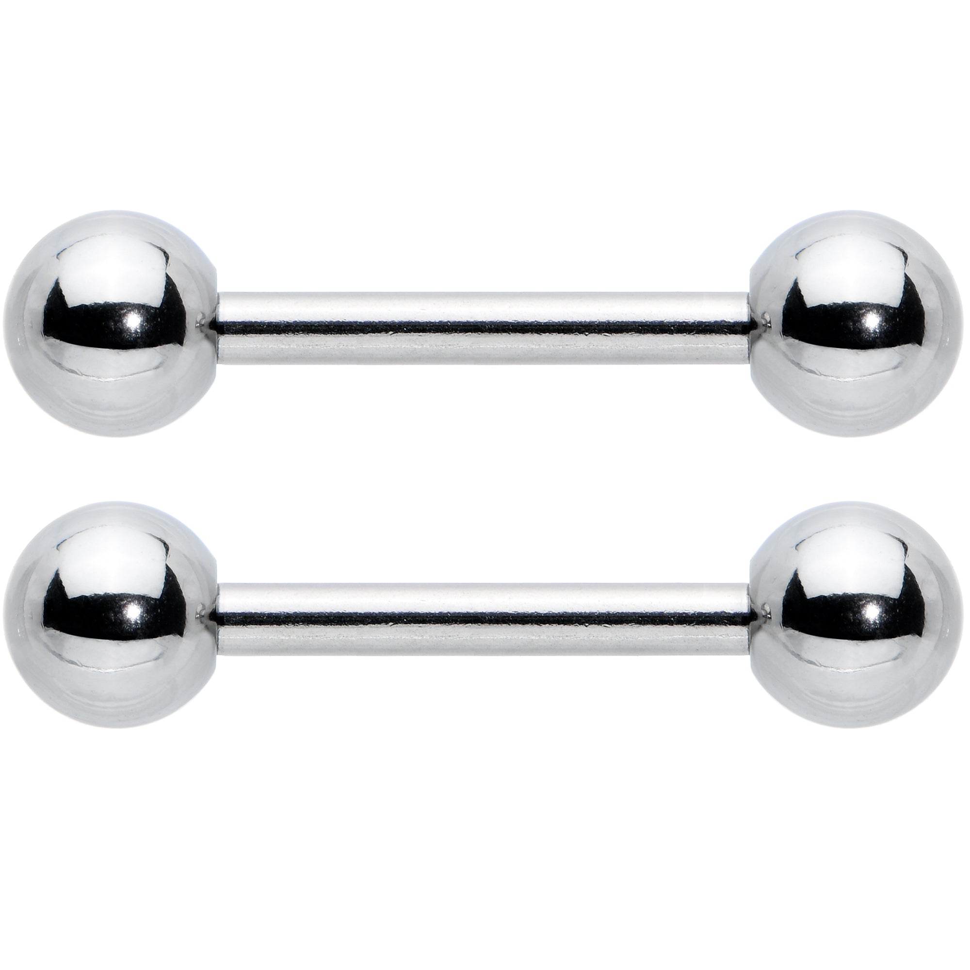BodyCandy 14G 1/2 Simple Classic Barbell Nipple Ring Set — detail close-up