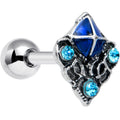 BodyCandy 16G 1/4 Blue Gem Rococo Blue Cartilage Tragus Earring — main product shot