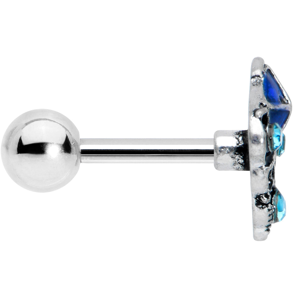 BodyCandy 16G 1/4 Blue Gem Rococo Blue Cartilage Tragus Earring — lifestyle context