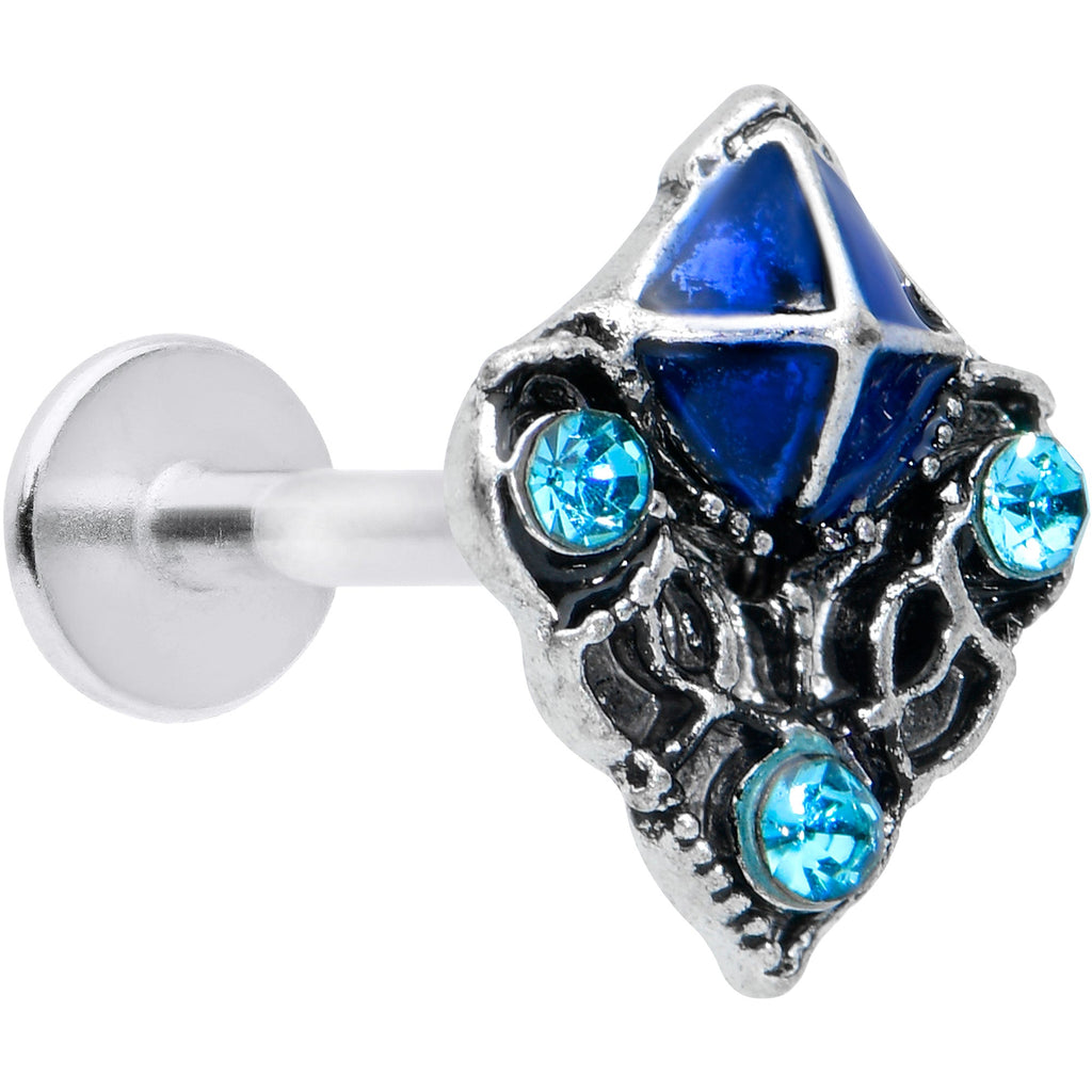 BodyCandy 16G 5/16 Blue Gem Rococo Blue Labret Monroe Tragus — main product shot