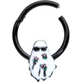 BodyCandy 16G 3/8 Black Hipster Ghost Halloween Hinged Segment Ring — main product shot