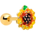 BodyCandy 16G 1/4 Gold Tone Summer Sunflower Cartilage Tragus Earring — main product shot