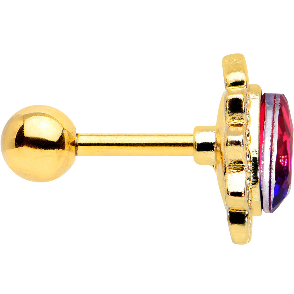 BodyCandy 16G 1/4 Purple Tourmaline Gold Tone Drop Cartilage Tragus Earring — lifestyle context