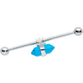 BodyCandy 14G Blue Turquoise Gem Groovy Stone Hippie Industrial Barbell 38mm — main product shot