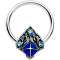 BodyCandy 16G 3/8 Blue Gem Rococo Blue BCR Captive Ring — main product shot