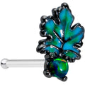 BodyCandy 20G 1/4 Green Synthetic Opal Fall Leaf Nose Bone — main product shot