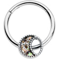 BodyCandy 16G 3/8 Iridescent Crescent Moon Hinged Segment Ring — main product shot