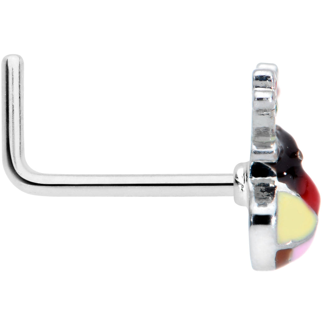 BodyCandy 20G 7.5mm Colorful Reindeer Christmas L Shape Nose Ring — lifestyle context