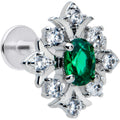 BodyCandy 16G 1/4 Green Gem Ornate Art Deco Labret Monroe Tragus — main product shot