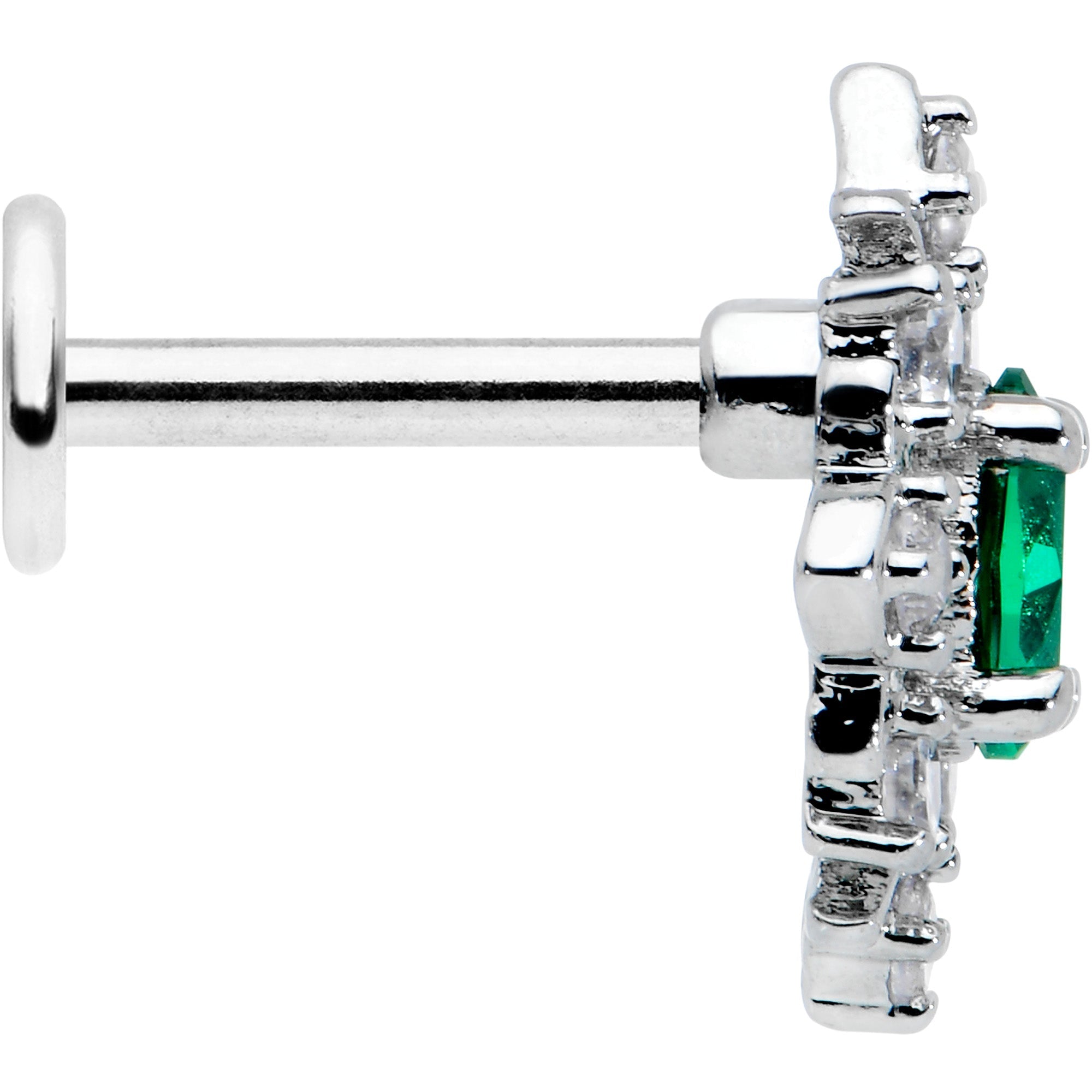 BodyCandy 16G 1/4 Green Gem Ornate Art Deco Labret Monroe Tragus — lifestyle context