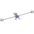 BodyCandy 14G Blue Green Gem Fabulous Frog Industrial Barbell 38mm — main product shot