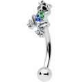 BodyCandy 16G 5/16 Black Gem Polka Dot Frog Blue Green Curved Eyebrow Ring — main product shot