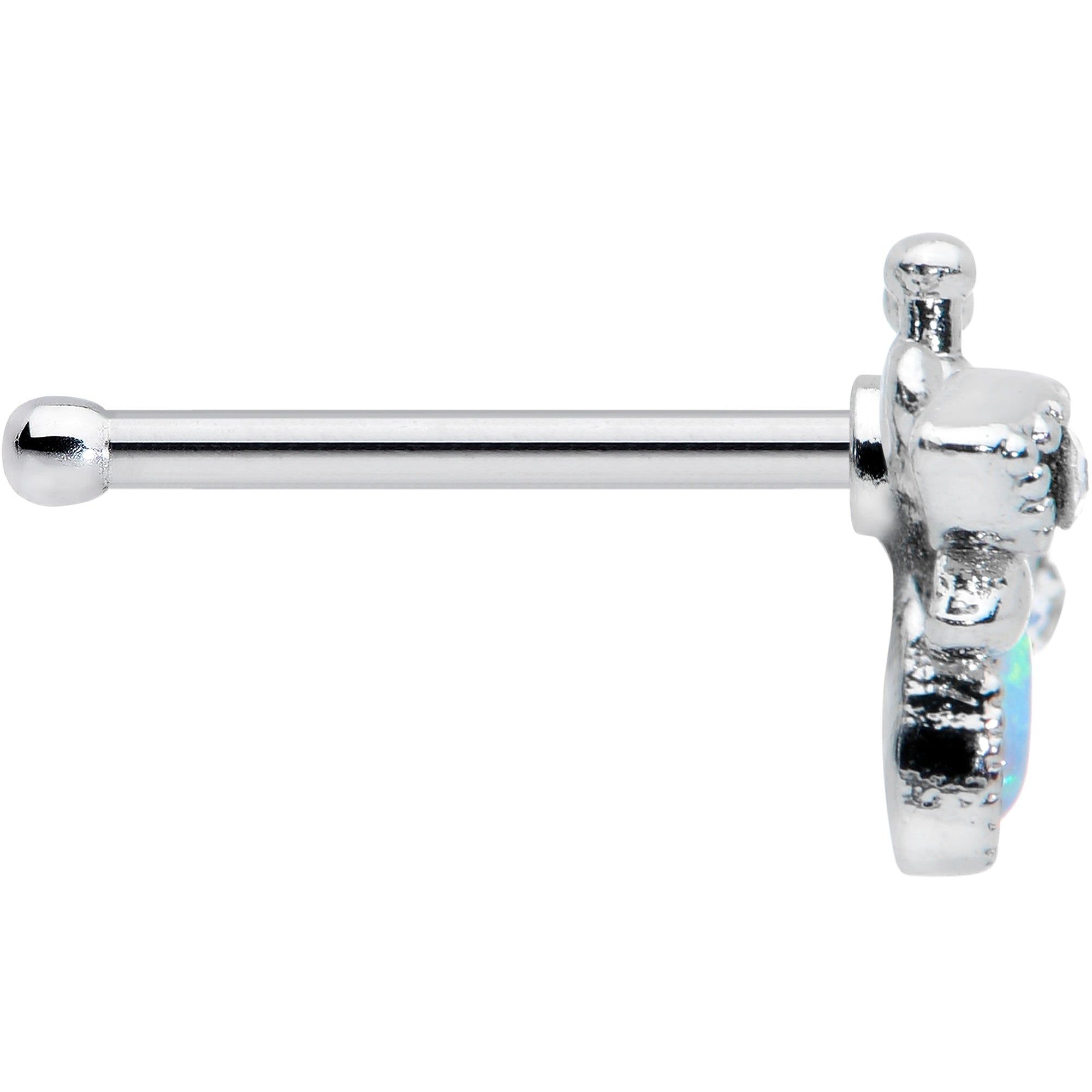 BodyCandy 20G 1/4 White Synthetic Opal Insect Nose Bone — lifestyle context