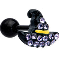 BodyCandy 16G 1/4 Clear Gem Black Witch Hat Halloween Cartilage Tragus — main product shot