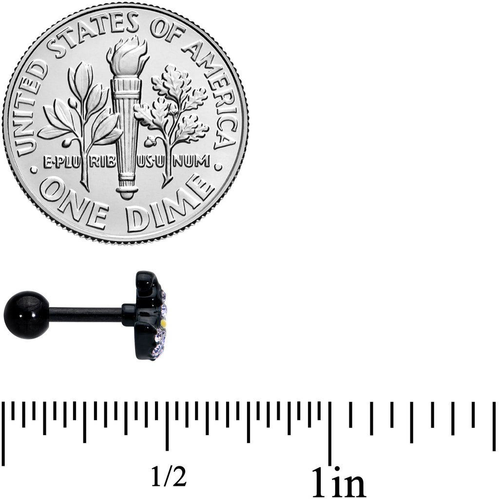 BodyCandy 16G 1/4 Clear Gem Black Witch Hat Halloween Cartilage Tragus — side view