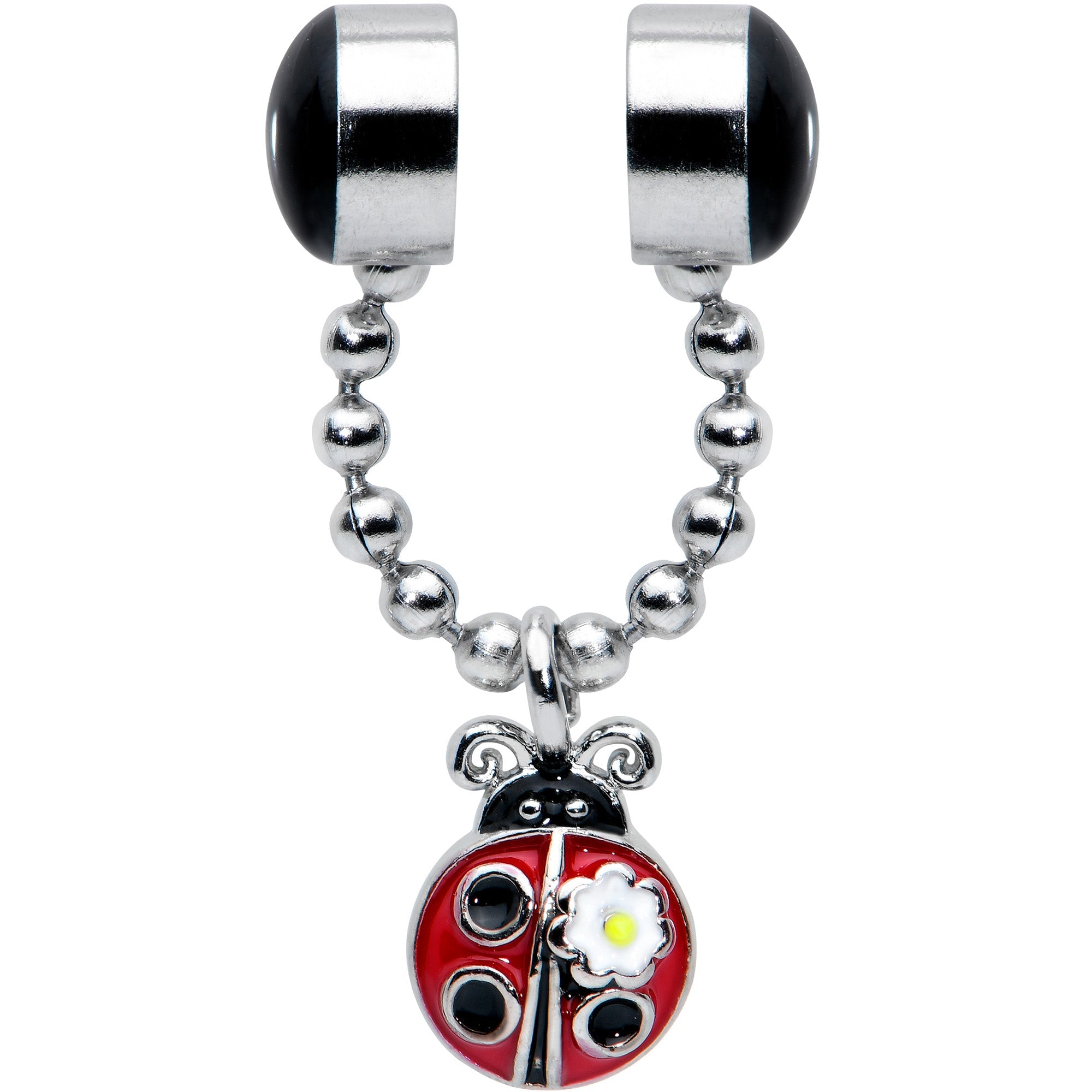 BodyCandy Ladybug Chain Dangle Non Pierced Magnetic Clip On Fake Septum Ring — main product shot