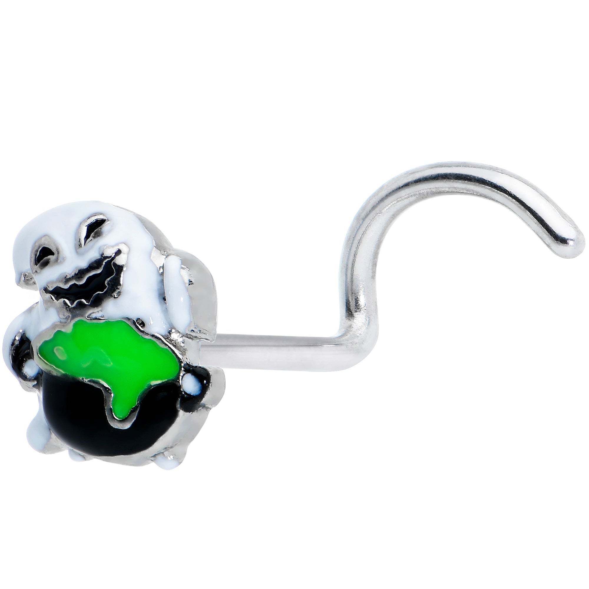 BodyCandy 20G 1/4 Ghost Goo Cauldron Halloween Left Side Nose Screw — main product shot