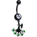 BodyCandy Clear Gem Black Pretty Peacock Dangle Belly Ring — main product shot