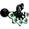 BodyCandy 16G 1/4 Black Green Perfect Peacock Cartilage Tragus Earring — main product shot