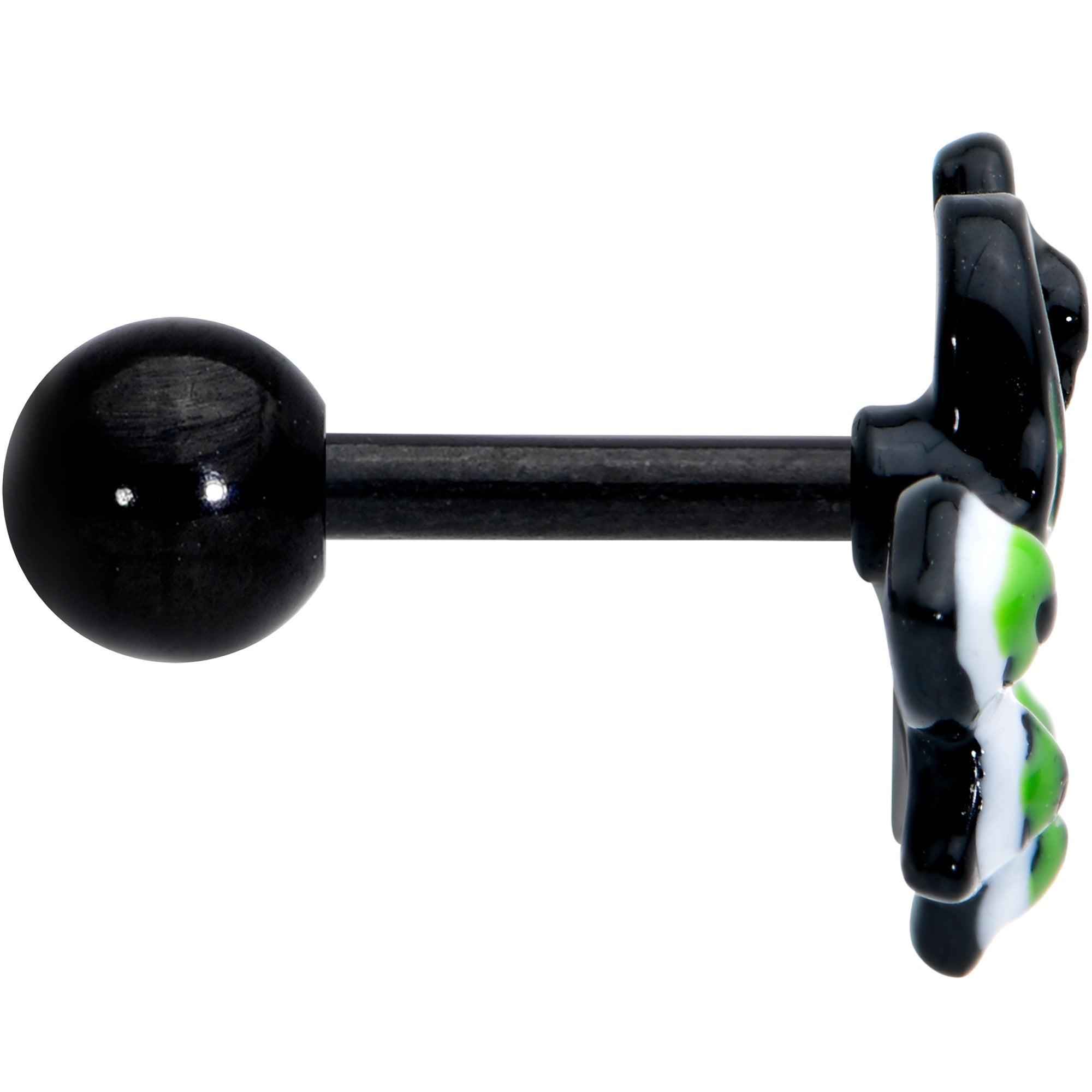 BodyCandy 16G 1/4 Black Green Perfect Peacock Cartilage Tragus Earring — lifestyle context