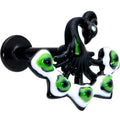 BodyCandy 16G 5/16 Black Green Perfect Peacock Labret Monroe Tragus — main product shot