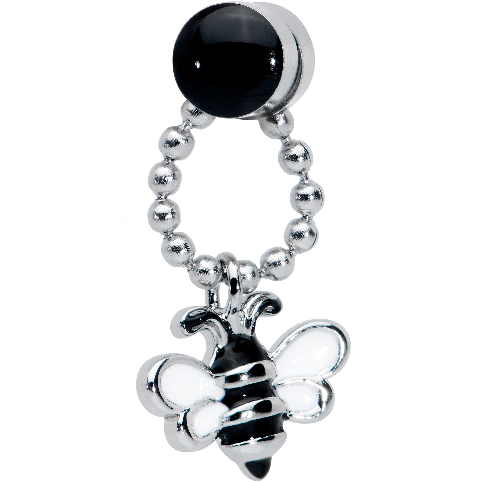BodyCandy Bee Chain Dangle Non Pierced Magnetic Clip On Fake Septum Ring — detail close-up