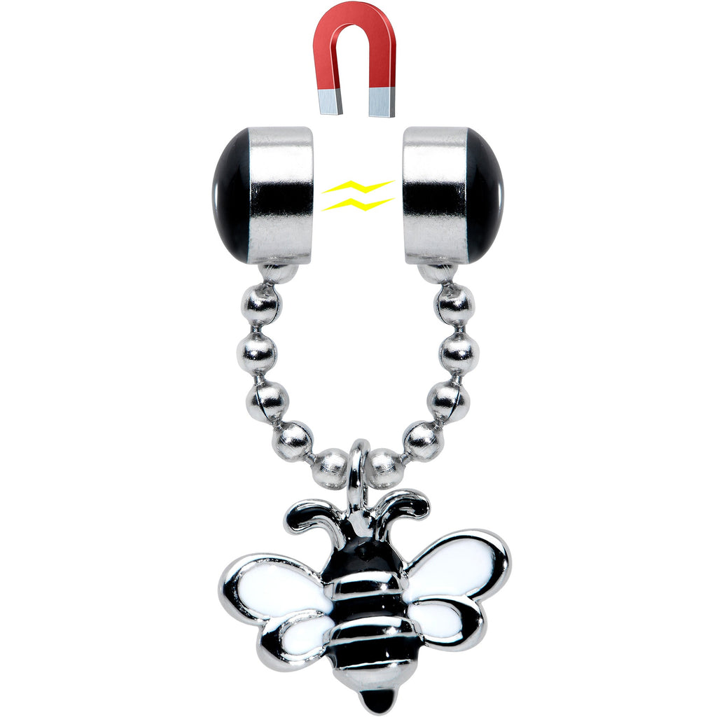 BodyCandy Bee Chain Dangle Non Pierced Magnetic Clip On Fake Septum Ring — side view