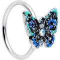 BodyCandy 20G 5/16 Aurora Gem Colorful Glam Butterfly Nose Hoop — main product shot