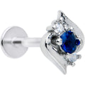BodyCandy 16G 5/16 Clear Blue Gem Oval Swirl Labret Monroe Tragus — main product shot