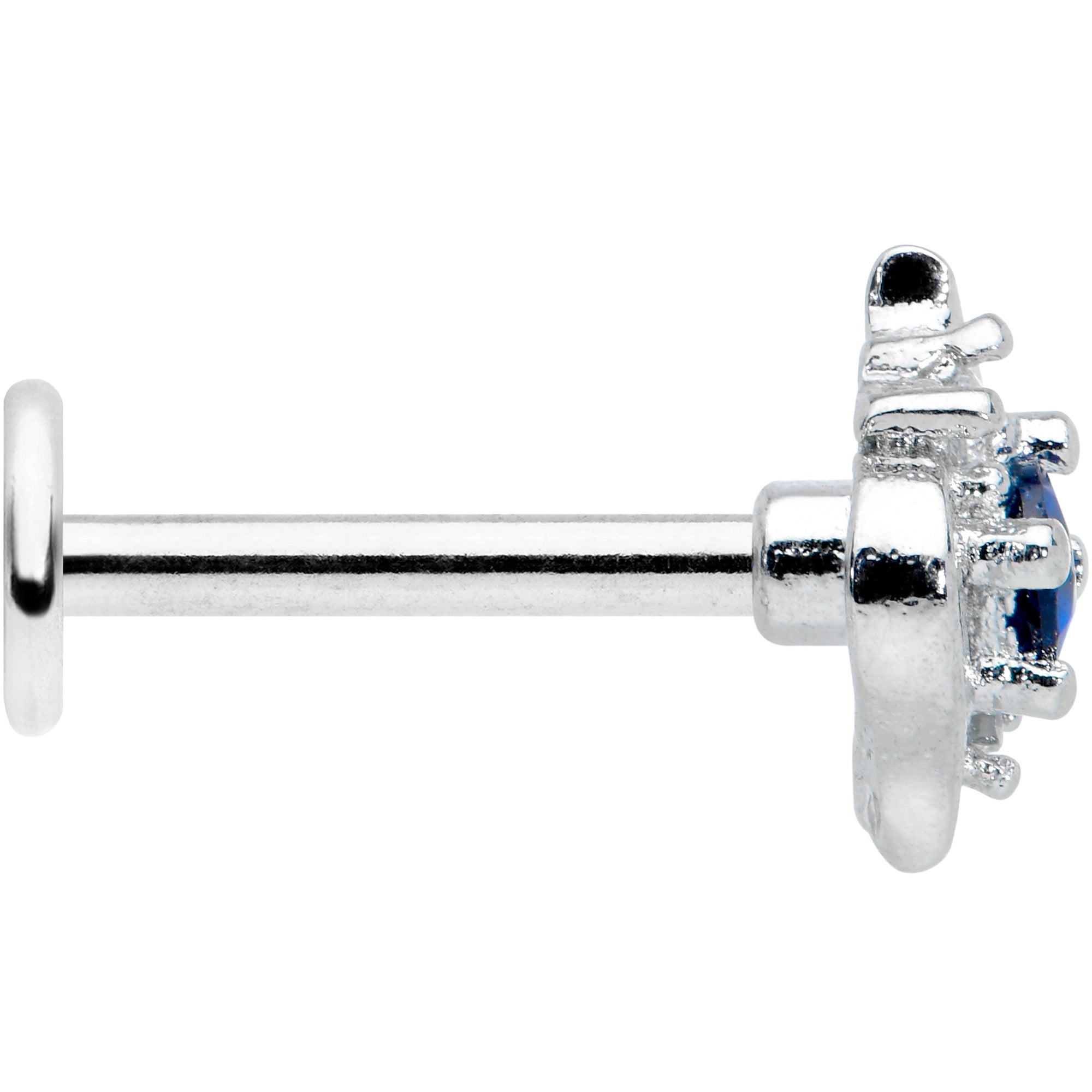 BodyCandy 16G 5/16 Clear Blue Gem Oval Swirl Labret Monroe Tragus — lifestyle context