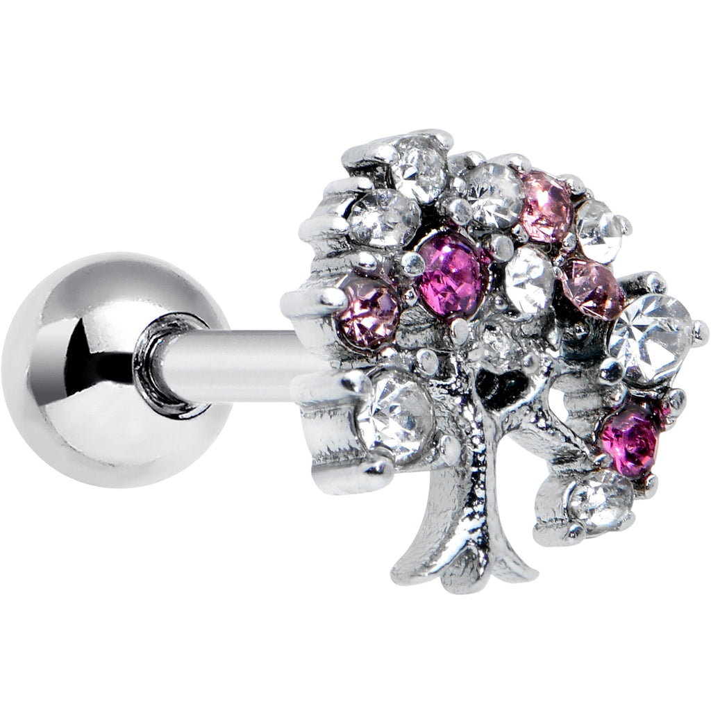 BodyCandy 16G 1/4 Clear Pink Gem Luscious Fruit Tree Cartilage Tragus — main product shot