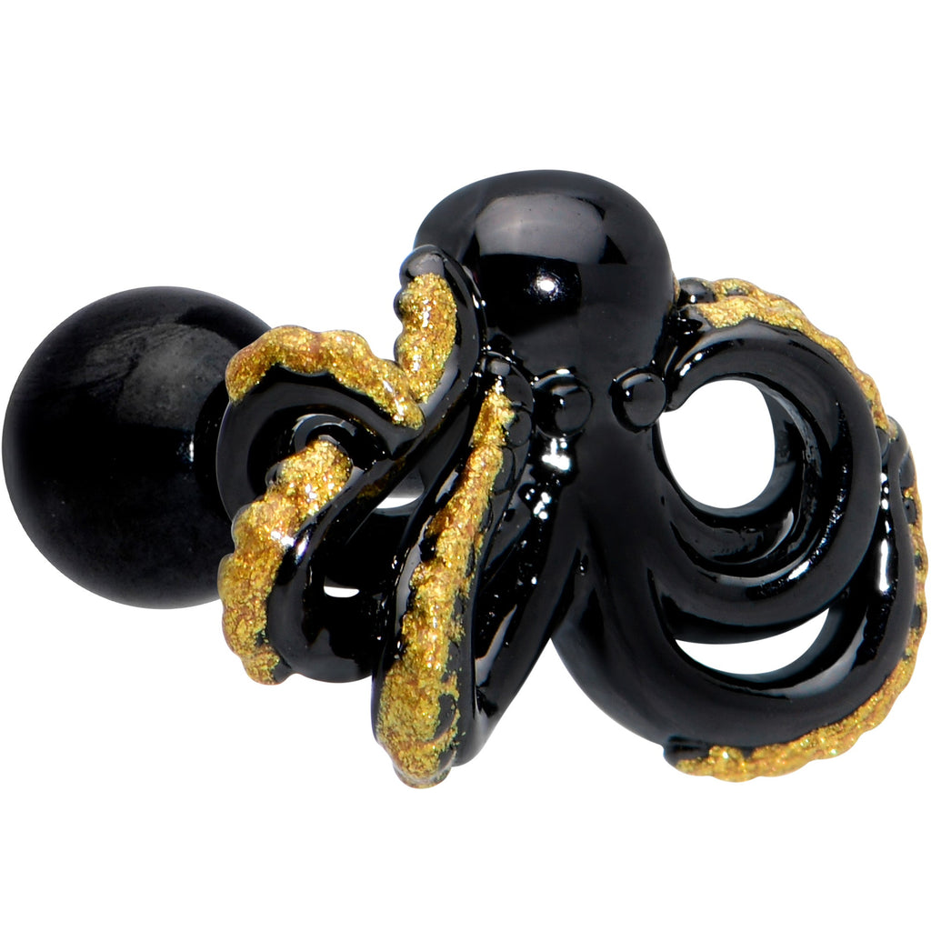 BodyCandy 16G 1/4 Black Understated Octopus Cartilage Tragus Earring — main product shot