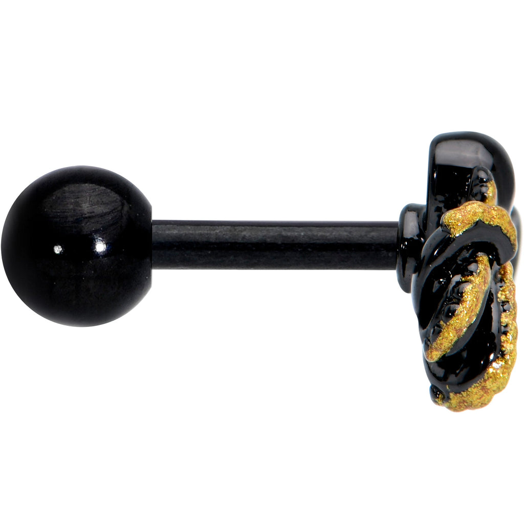 BodyCandy 16G 1/4 Black Understated Octopus Cartilage Tragus Earring — lifestyle context
