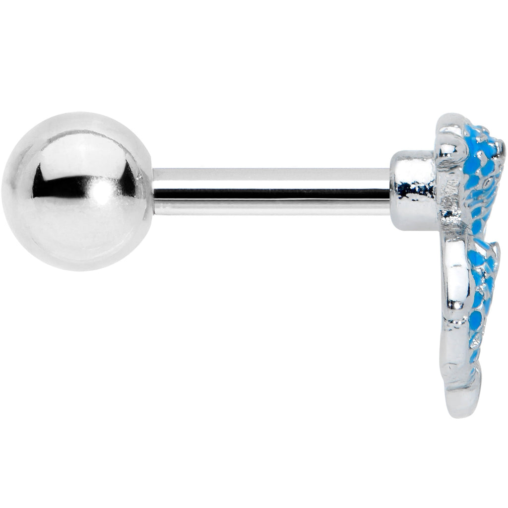BodyCandy 16G 1/4 Black Gem Blue Leaping Dolphins Cartilage Tragus Earring — lifestyle context